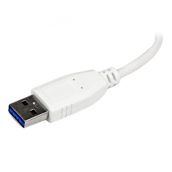 Bærbar 4 Port Mini USB 3.0 Hub - Hvid