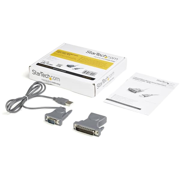 StarTech.com USB 2.0 til seriel RS232 / DB9 / DB25 adapterkabel - M/M - USB til seriel adapter / konverterkabel - Seriel adapter - USB 2.0 - Grå
