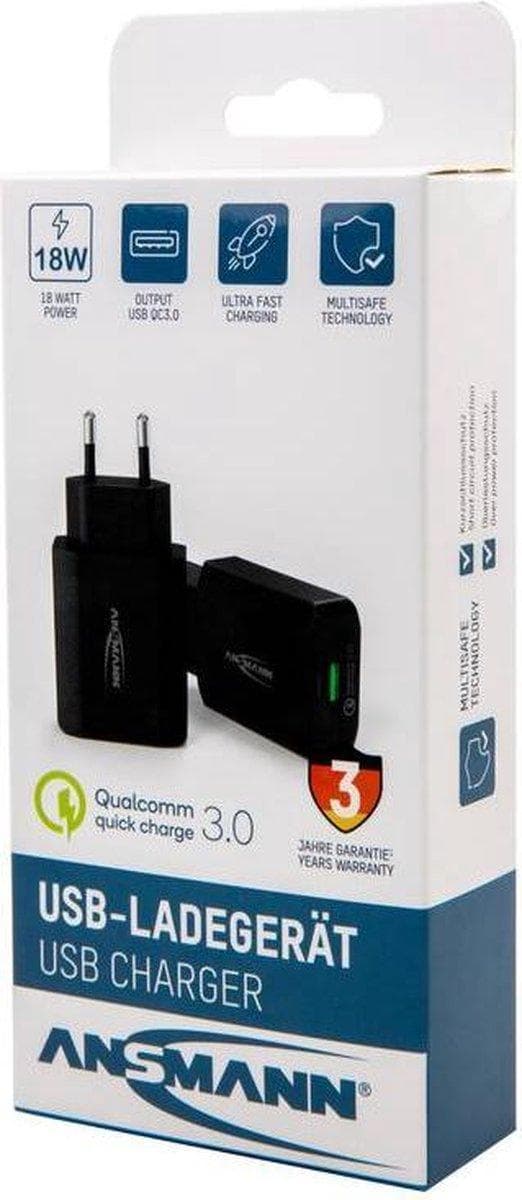 Ansmann Kotilaturi 130Q 1001-0099 USB-laturi Kotiin Lähtövirta (max.) 3000 mA 1 x USB 3.2 Gen 1 väylä A (USB 3.0)