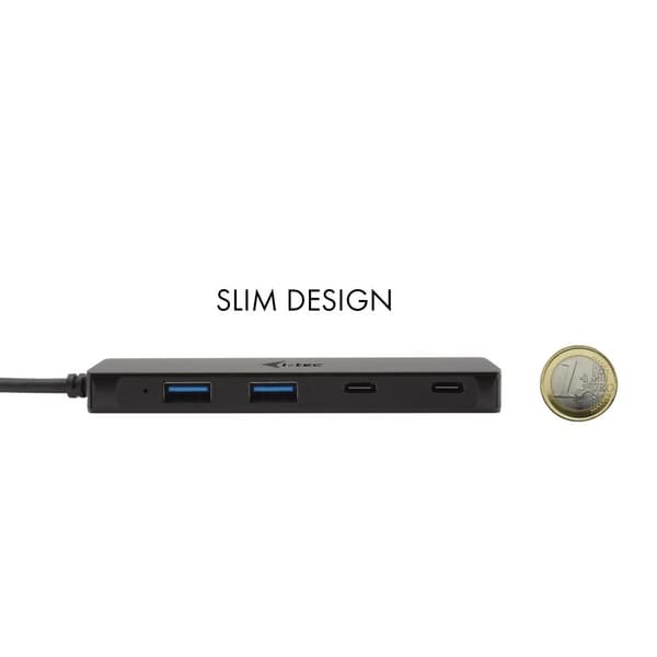 i-tec USB-C HUB - 2X USB 3.0, 2X USB-C med 19 cm USB-C-kabel