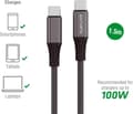 Miniatyrbillede 4 af 11: 4smarts PremiumCord 100W USB-C til USB-C-kabel 5A 3M Sort