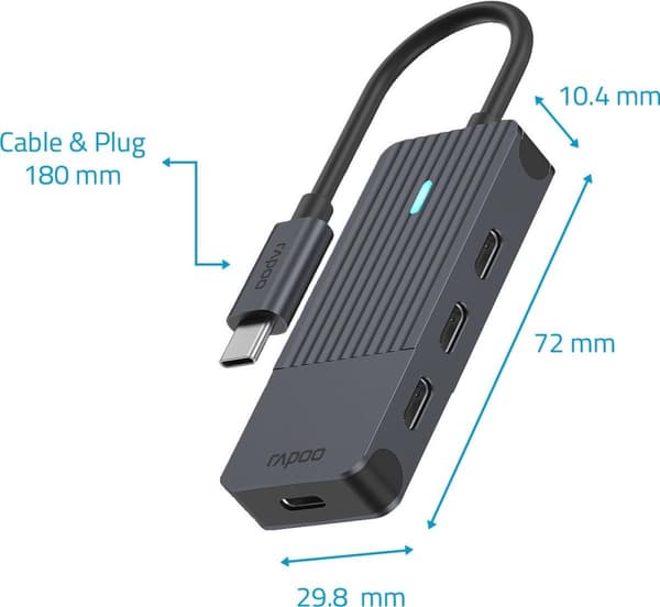 Rapoo USB-C til USB-C Hub