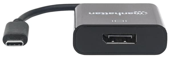 Manhattan 152020 DisplayPort / USB-adapter [1x USB 3.2 Gen 2-stik C (USB 3.1) - 1x DisplayPort-stik] Sort Farvekodning, Fleksibel, Folieafskærmning, U