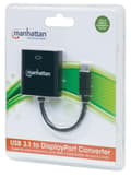 Miniatyrbillede 5 af 5: Manhattan 152020 DisplayPort / USB-adapter [1x USB 3.2 Gen 2-stik C (USB 3.1) - 1x DisplayPort-stik] Sort Farvekodning, Fleksibel, Folieafskærmning, U
