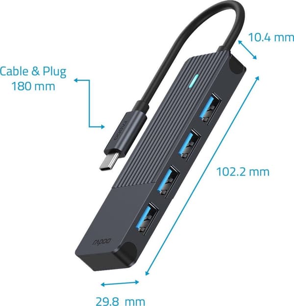 Rapoo USB-C til USB-A Hub