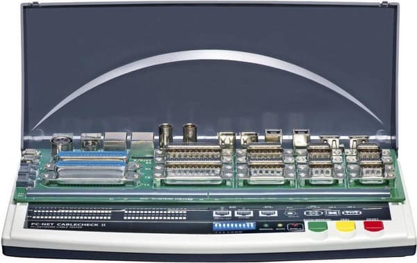 VOLTCRAFT CT-7 kabeltestare Lämplig för 9-, 15-, 25-stifts SUB-D, 15-stifts SUB-HD, Centronics, USB A + B, IEEE 1394, BN