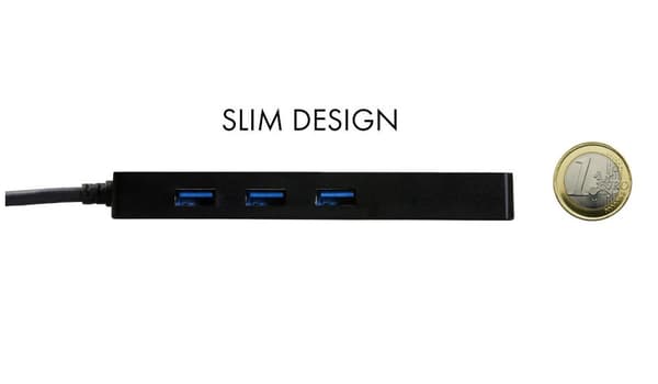 i-tec USB 3.0 Slim HUB 3-portar + Gigabit Ethernet-adapter, USB 3.0 till RJ-45, 10/100/1000 Mbps, 3x USB 3.0-port, för Notebook Ultrabook Tablet PC, W