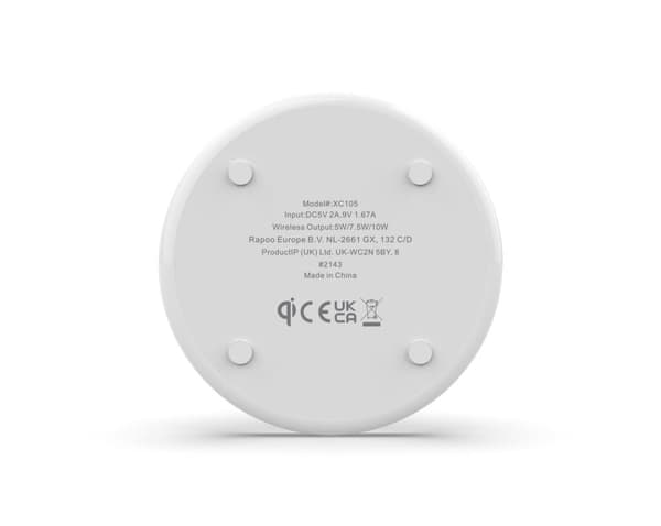 Rapoo trådløs QI-oplader XC105, hvid (00217721)