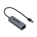 Miniatyrbillede 2 af 9: i-tec USB 3.0 Metal 3-Port USB HUB med Gigabit Ethernet Adapter - 1x USB 3.0 til RJ-45, 3x USB 3.0, LED-indikatorlys til Ethernet-port