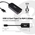 Miniatyrbild 2 av 4: CLUB3D USB 3.2 Gen1 Typ C till RJ45 2,5 Gbps-adapter