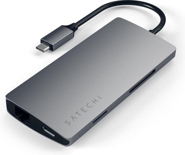 Satechi TYPE-C moniporttinen sovitin 4K Ethernet Space Grey v2