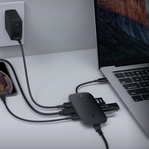 AUKEY CB-C71 interfacehub 5000 Mbit/s Sort