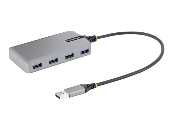 StarTech.com 4-Port USB Hub, USB 3.0 5Gbps, Bus Powered, USB-A to 4x USB-A Hub with Optional Auxiliary Power Input, Portable Desktop/Laptop USB Hub w