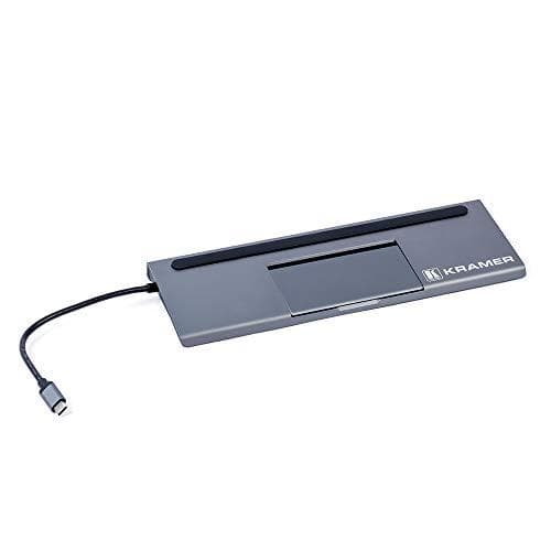KRAMER KDOCK-4 USB-C HUB multiportadapter 2 USB 3.0, 1 USB 2.0, 1 ETHERNET, SD, OBALANSERAD STEREOUTGÅNG:4K@30 HDMI,4K@30 DP,VGA (91-00015999)