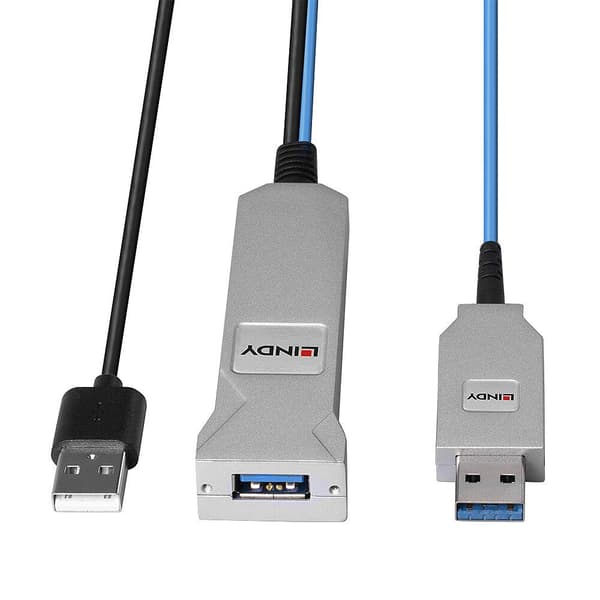 Lindy 100m Fiber Optic USB 3.0 Kabel 100m USB 3.0 Forlængelse over Fiber Optic (43346)
