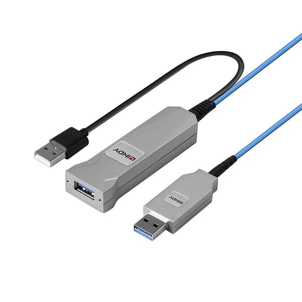 Lindy 100m Fiber Optic USB 3.0 Kabel 100m USB 3.0 Forlængelse over Fiber Optic (43346)