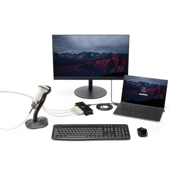 StarTech 4-ports USB til DB9 RS232 seriel adapterhub – Industriel DIN-skinne og vægmontering