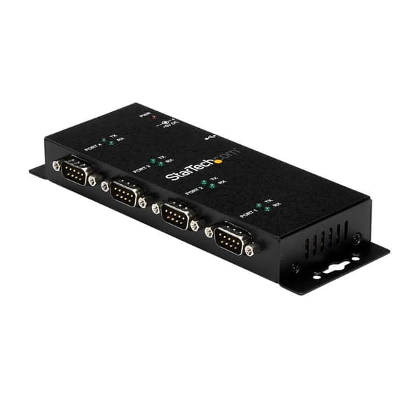 StarTech 4-ports USB til DB9 RS232 seriel adapterhub – Industriel DIN-skinne og vægmontering