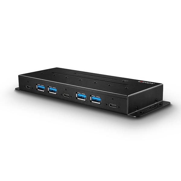Lindy - Hub - 3 x USB 3.1 Gen 2 + 4 x USB 3.1 - rackmonterbar - DC (43275)