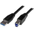 Miniatyrbild 2 av 3: StarTech.com SuperSpeed USB3.0 A till B-kabel - M/M - USB-kabel - 9-polig USB Typ A (M) - 9-stift USB Typ B (M) - 10,0 m (USB3.0) - gjuten - Svart (US