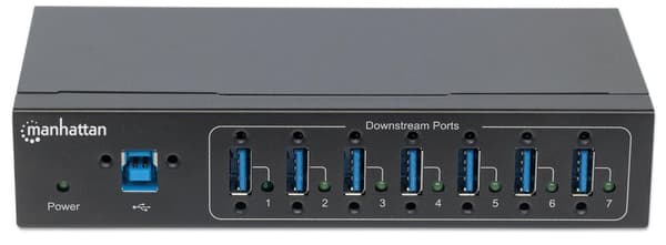 Manhattan 7-porttinen teollinen USB 3.0 -keskitin - Keskitin - 7x SuperSpeed USB 3.0 - pöytäkone