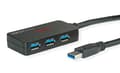 Miniatyrbild 4 av 5: ROLINE USB 3.2 Gen 1 4-ports hubb med repeater, svart, 10 m (12.04.1098)