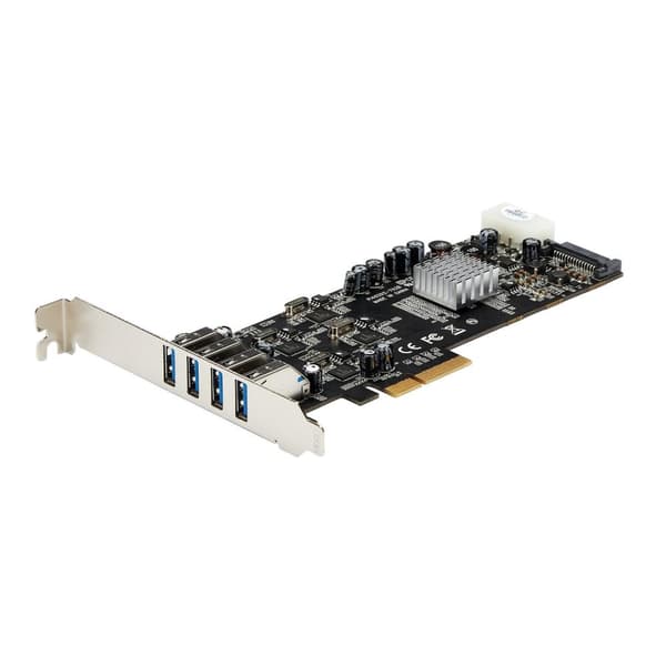 StarTech.com 4-porttinen USB3.0 SuperSpeed PCI Express -liitäntäkortti, jossa on 4 5Gb/s-kanavaa ja UASP - SATA/LP4-virtalähde - USB-sovitin - PCI Exp