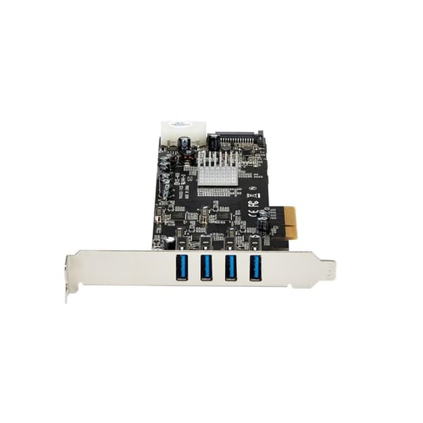 StarTech.com 4-porttinen USB3.0 SuperSpeed PCI Express -liitäntäkortti, jossa on 4 5Gb/s-kanavaa ja UASP - SATA/LP4-virtalähde - USB-sovitin - PCI Exp