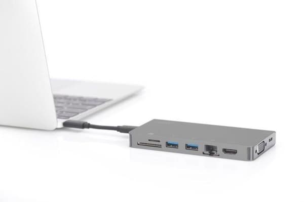 Digitus DA-70877 Notebook Dock & Port Replicator Kabelansluten USB 3.2 Gen 1 (3.1 Gen 1) Typ-C Grå