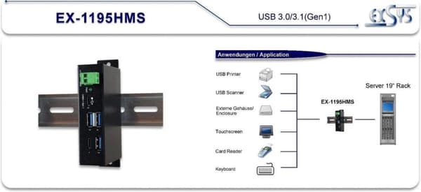 Exsys 4-portars USB 3.0-C Hub (EX-1195HMS)