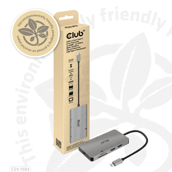 Club 3D Club3D - Dockningsstation - USB-C 3.2 Gen 1 / Thunderbolt 3 - HDMI - GigE (CSV-1593)