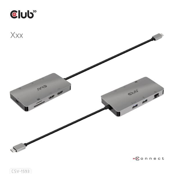 Club 3D Club3D - Dockningsstation - USB-C 3.2 Gen 1 / Thunderbolt 3 - HDMI - GigE (CSV-1593)