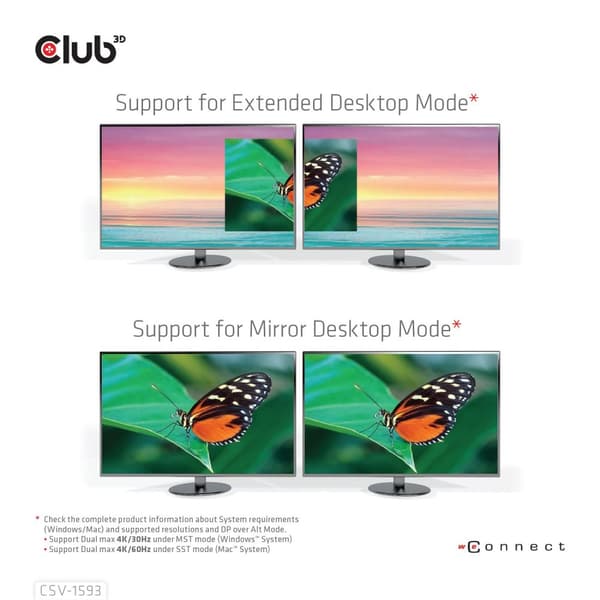 Club 3D Club3D - Dockningsstation - USB-C 3.2 Gen 1 / Thunderbolt 3 - HDMI - GigE (CSV-1593)