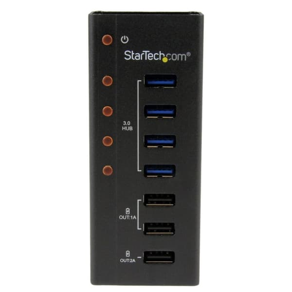 StarTech 4 Port USB3.0 Hub m - 3 dedikerede opladningsporte (2x1A & 1x2A) - Hub - 4 x SuperSpeed USB3.0 - Desktop (ST4300U3C3)