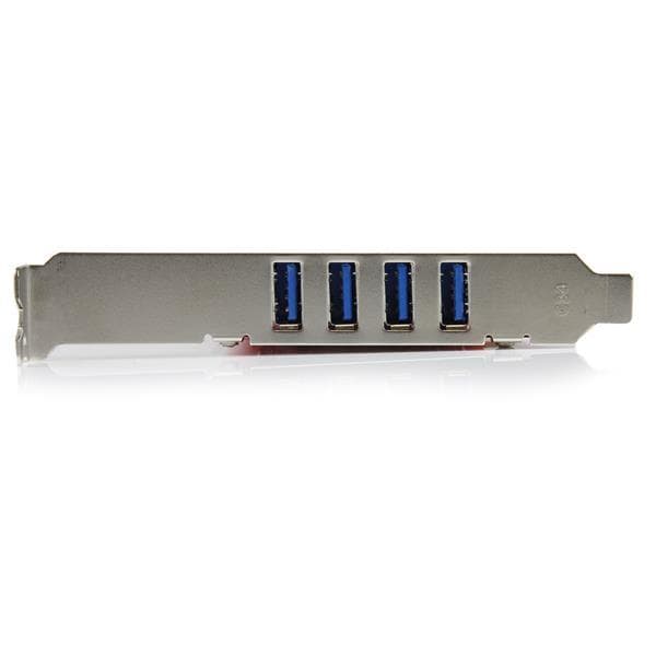 StarTech.com 4 Port USB3.0 PCI Interface Card - PCI SuperSpeed USB3.0 Controller Card - USB Adapter - PCI-X Low Profile - USB3.0 x 4 - Rød (PCIUSB3S4)