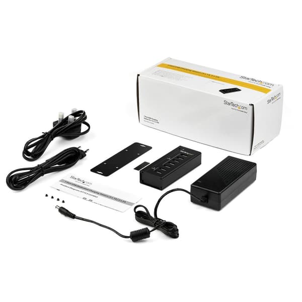 StarTech.com ST7C51224EU USB-laddningsvagga (7 portar, 5x 1A-portar & 2x 2A-portar, fristående, USB-laddningsremsa för flera enheter) - Laddningsremso