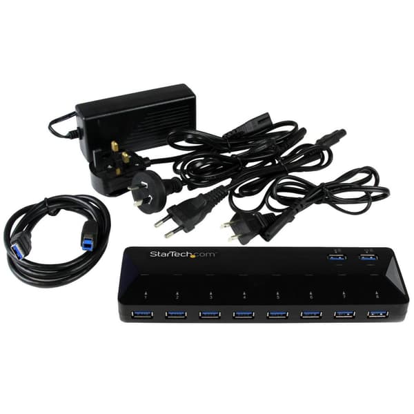 10-portars USB 3.0 Hub med laddnings-/synkroniseringsportar