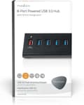 Miniatyrbillede 1 af 8: Nedis USB Hub | 8 Havne Havn(e) | QC3.0 / USB 3.2 Gen1 | Strømforsyning / USB-drevet | 5 Gbps | 8x USB