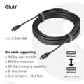 Pikkukuva 5 / 10: Club 3D CAC-1535 USB 3.2 GEN 2 Type-C–C aktiivinen kaksisuuntainen kaapeli 8K60HZ Data 10GBPS ja PD