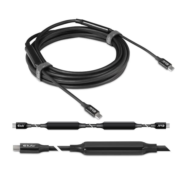 Club 3D CAC-1535 USB 3.2 GEN 2 Type-C–C aktiivinen kaksisuuntainen kaapeli 8K60HZ Data 10GBPS ja PD