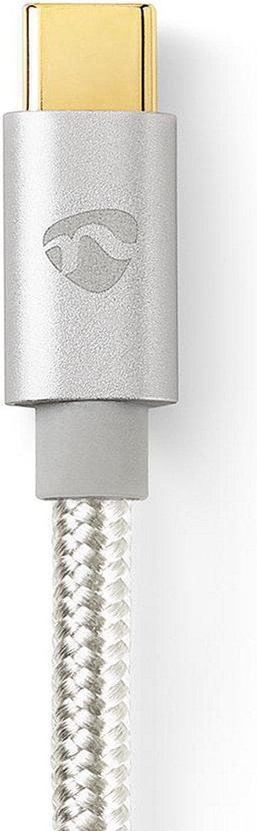 USB-kabel | USB 3.2 Gen 1 | USB-C™ hane | USB-C™ hane | 5 Gbps | guldpläterad | 2,00 m | Runda | Stickad / Nylon | Aluminium | Täckfönsterlåda