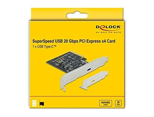 Delock PCI Express x4 -kortti 1 x ulkoiseen SuperSpeed USB 20 Gbps:iin