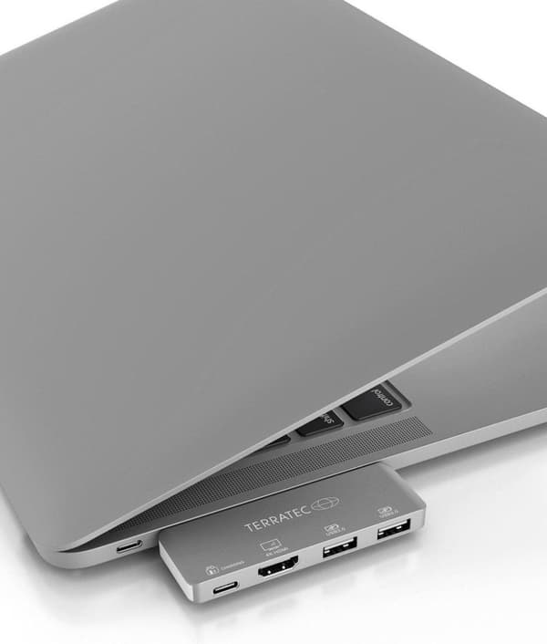 Terratec Connect C4 USB-C Telakointiasema - Sovitin USB-C - HDMI 4K - 2x USB3.0 - 1 x USB-C PD Passthrough latausportti