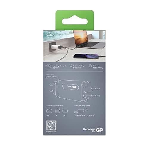 GP-akut GPACEGM3A-2B1 150GPACEGM3A000 USB-laturiliitäntä 3 x USB-, USB-C-liitäntä (virta