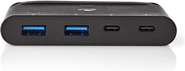 Nedis USB-adapter | USB 3.2 Gen 2 | USB-C™ hane | 2x USB-A / 2x USB-C™ | Nickelpläterad | Svart | Låda