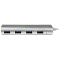 Miniatyrbild 3 av 5: 4 Portable Compact USB 3.0 Hub med integrerad kabel - aluminium