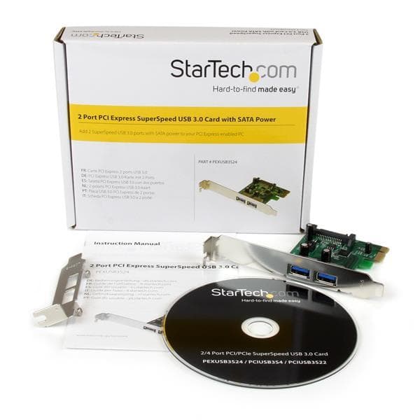 StarTech.com 2-porttinen PCI Express SuperSpeed USB 3.0 -liitäntäkortti, jossa UASP - SATA Power - 2-porttinen USB 3 PCIe -kortti SATA-liittimellä