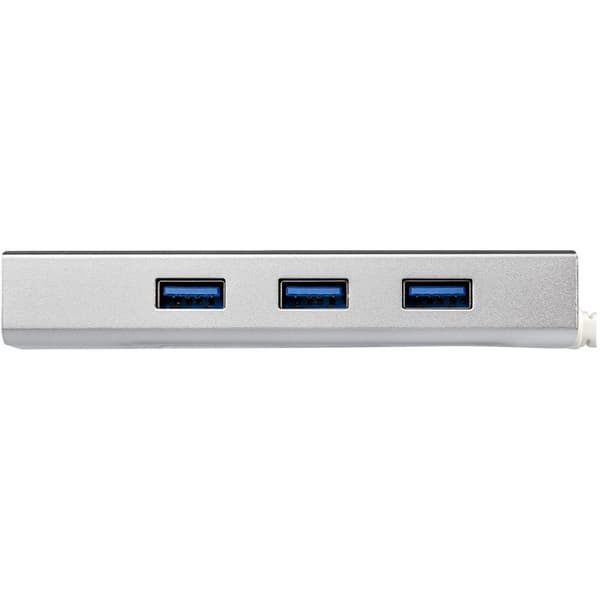3-portars bärbar aluminium USB 3.0-hub med Gigabit Ethernet-nätverksadapter integrerad kabel