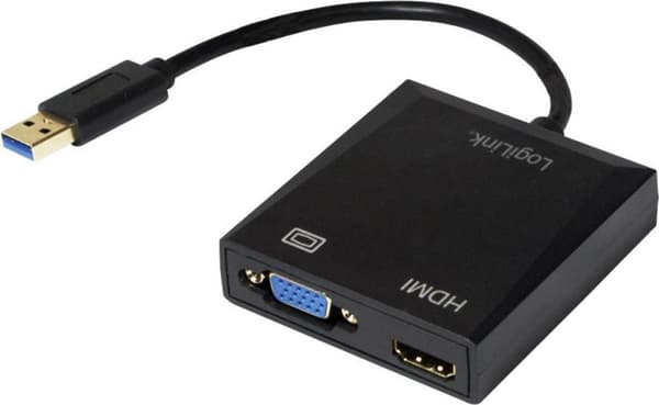 LogiLink-kabeladaptrar/reducerare Adapter USB3.0 till VGA/HDMI