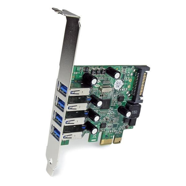 StarTech.com 4-portars PCI Express USB3.0 SuperSpeed gränssnittskort med UASP - Intern SATA - USB-adapter - PCIe - USB3.0 x 4 - för P/N: USB3S2ESATA3
